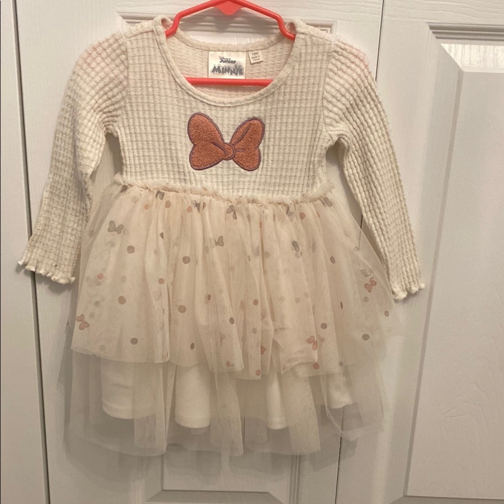 Adorable Cream Dress with Brown Butterfly